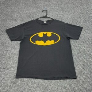 Vintage Batman T Shirt Mens M Black Yellow Logo Graphic Retro Streetwear Style